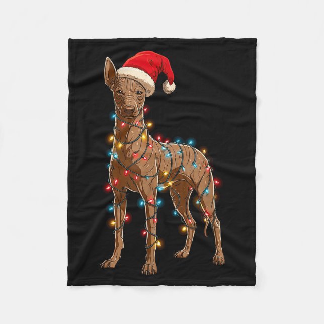 Manta Polar Funny Xoloitzcuintli Christmas Graphic Dog Lights  (Anverso)