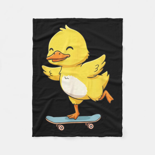 Manta Polar Funny Yellow Duck Skater Skateboard Ballerina Zoo  (Anverso)