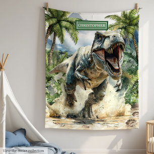 Manta Polar Furioso T-Rex Blanket Nombre Personalizado
