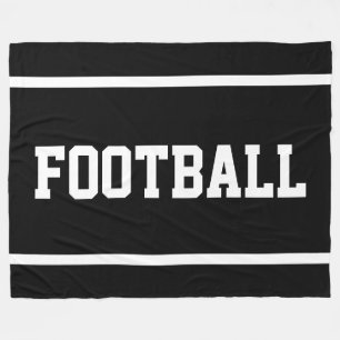 Manta Polar FÚTBOL Atlético Negro Deportivo Texto Rayas Blanca