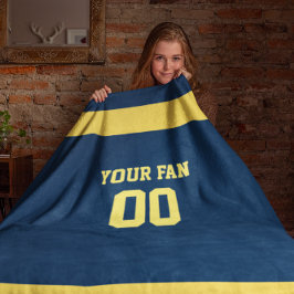 Manta Polar Fútbol azul y oro personalizado