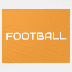 Manta Polar FÚTBOL Deportivo Texto Moderno Sobre Naranja Brill