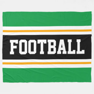 Manta Polar FÚTBOL Deportivo Verde Brillante Negro Naranja Ray