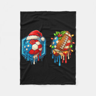 Manta Polar Fútbol Drip de Navidad Nosotros Bandera Helado D