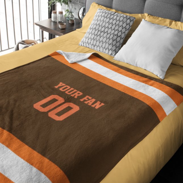 Manta Polar Fútbol marrón, Naranja y blanco personalizado (Subido por el creador)
