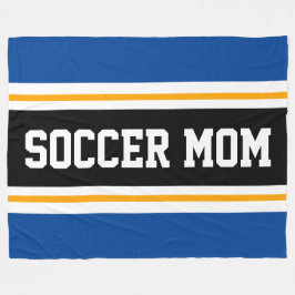 Manta Polar FÚTBOL MOM Blue Black Yellow Carreras Strips