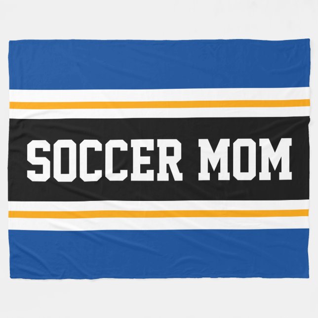 Manta Polar FÚTBOL MOM Blue Black Yellow Carreras Strips (Frente (Horizontal))