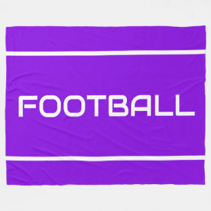 Manta Polar FÚTBOL Rayas de texto blanco elegante sobre púrpur