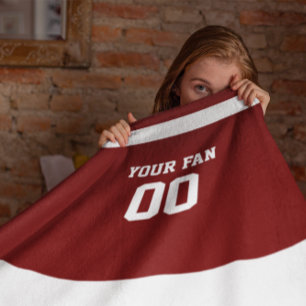 Manta Polar Fútbol rojo y blanco personalizado
