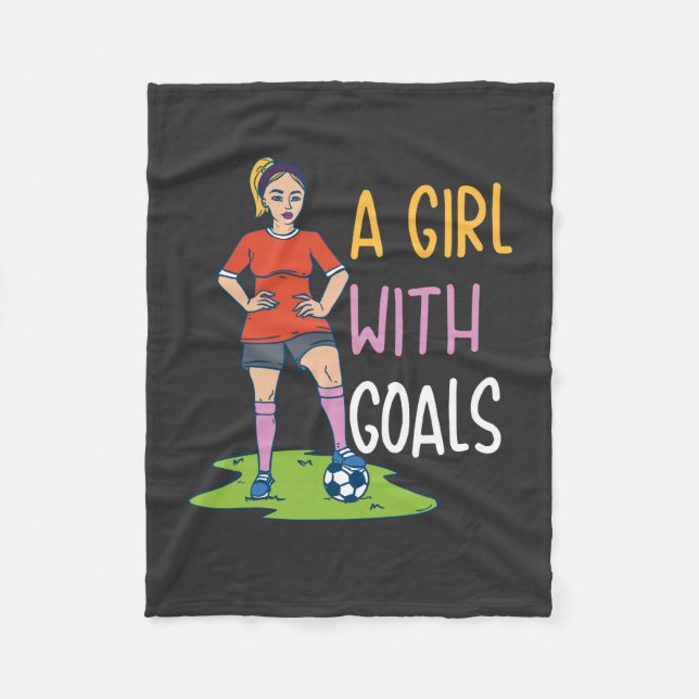 Manta Polar Fútbol - Una chica con goles (Anverso)