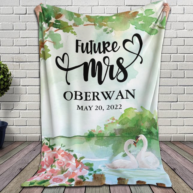 Manta Polar Futura Sra Script Nombre moderno Bridal Shower Gif (Subido por el creador)