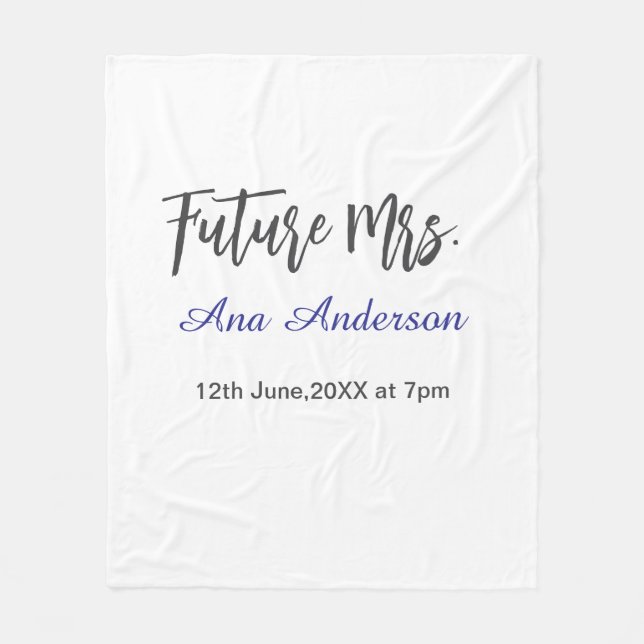 Manta Polar Future mrs surname bride to be purple gray name da (Anverso)