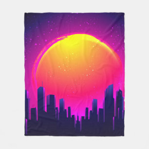 Manta Polar Futurismo Retro. ilustracion de onda sintética fut