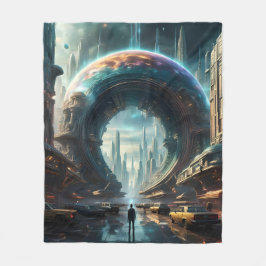 Manta Polar Futurista portal de planetas alienígenas con puert