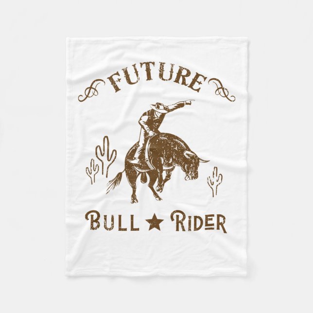 Manta Polar Futuro Bull Rider Cowboy Hombres Occidentales (Anverso)