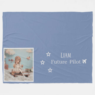 Manta Polar Futuro Piloto Personalizado para Niños con Foto y