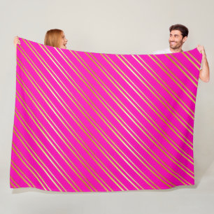MANTA POLAR FUX GOLD STRIPTS ON PINK