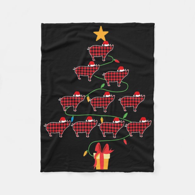 Manta Polar G Christmas Tree Xmas Goats Tree Santa Hat  (Anverso)