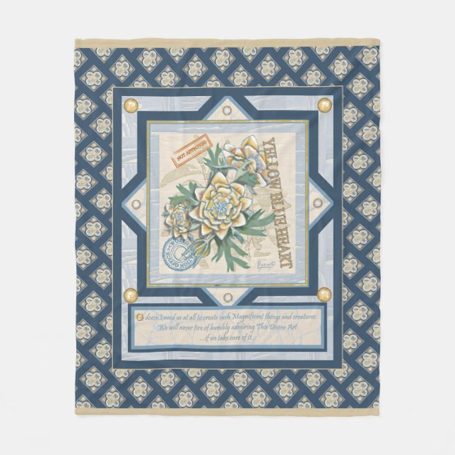 Manta Polar G Creación Oficina de la flor amarilla (Anverso)