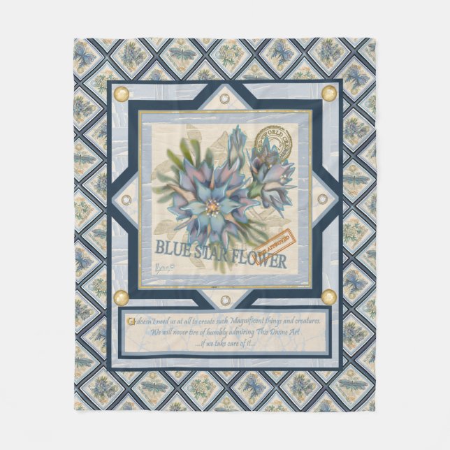 Manta Polar G Creación Oficina Flor azul (Anverso)