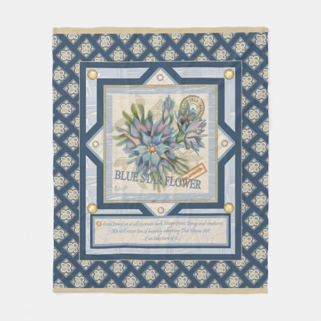 Manta Polar G Creación Oficina Flor azul (Anverso)