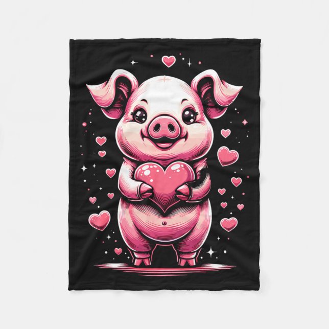 Manta Polar G Holding Heart Valentines Day Cute Valentine 1  (Anverso)