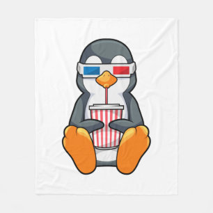 Manta Polar Gafas de cine pingüino Taza de bebida