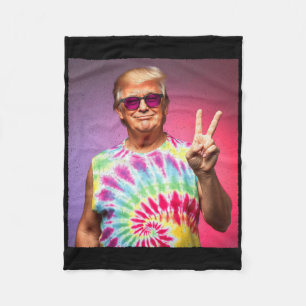 Manta Polar Gafas de hippie de estampado Tie-dye de Trump – Sí