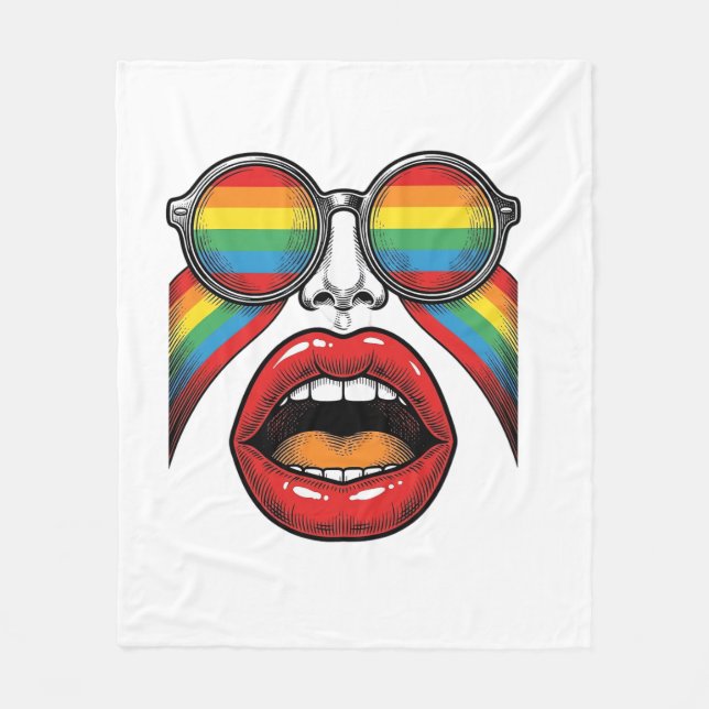 Manta Polar Gafas de sol arcoíris retro diseño vectorial de la (Anverso)