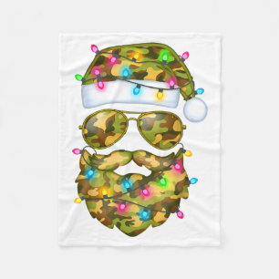 Manta Polar Gafas de sol Papá Noel Camuflaje Navidades Diverti