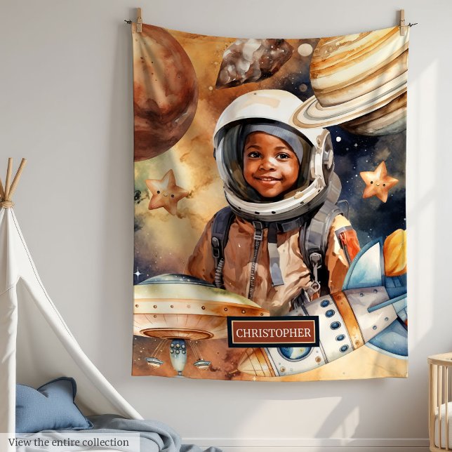 Manta Polar Galaxy Adventure Throw Space Gift para niños negro (Galaxy Adventure Throw Space Gift for Black Boys)