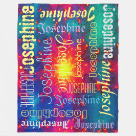 Manta Polar Galaxy Colorful tie-dye Sunburst Nombre personaliz