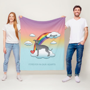 Manta Polar Galgo Italiano Azul Perro Lindo Memorial Arcoíris