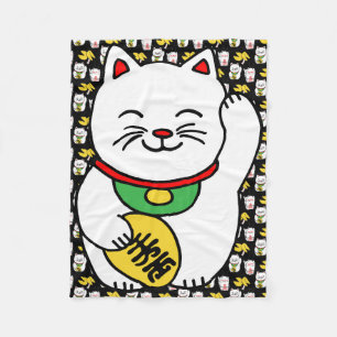 Manta Polar Galleta de la suerte del gato afortunado japonés