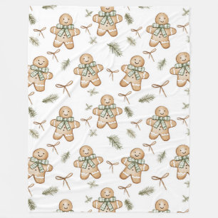 Manta Polar Galletas Navideñas De Jengibre Con Crema Verde Ado