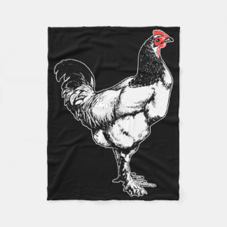 Manta Polar Gallo de granja vintage diseño minimalista de poll