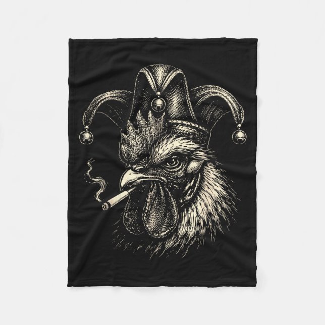 Manta Polar Gallo divertido fumando meme cigarrillo gallo brom (Anverso)