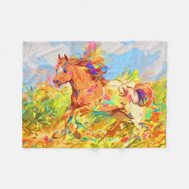 Manta Polar Galloping Pony - Arte de libros para niños (Frente (Horizontal))