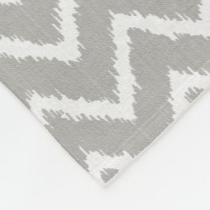 Manta Polar Galones de Ikat - gris de plata y blanco
