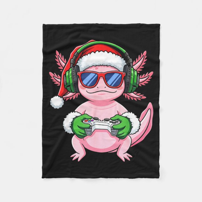 Manta Polar Gamer Axolotl Christmas Shirt Funny Video Game San (Anverso)