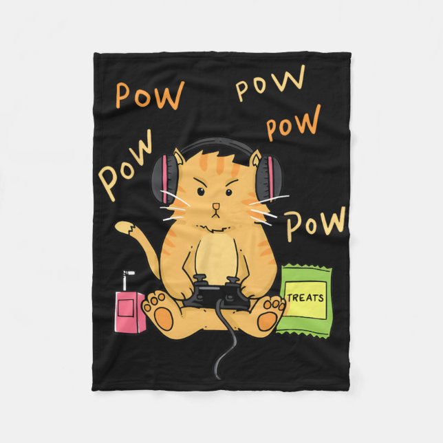 Manta Polar Gamer Cat Cute Kitty Headphones Controller Treats  (Anverso)