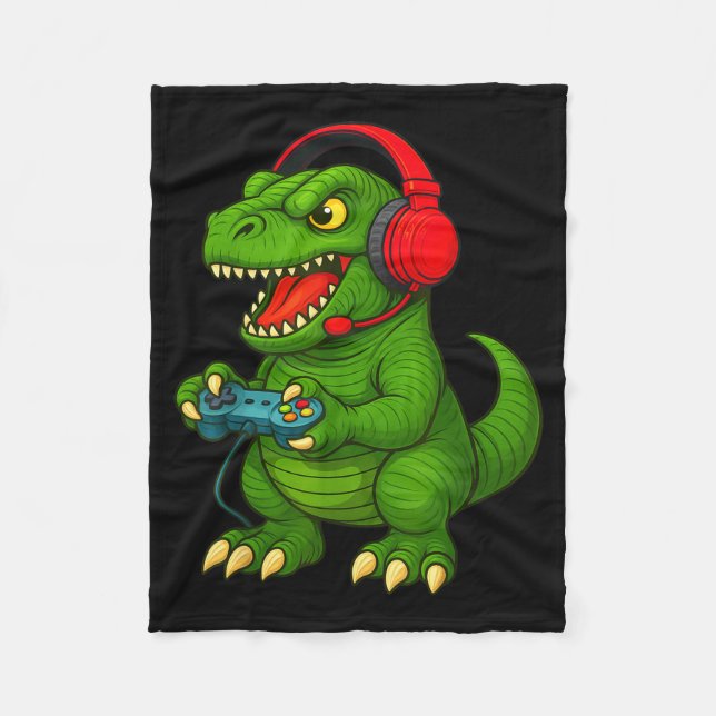 Manta Polar Gamer T Rex Dinosaur Video Games Boys Teen Funny G (Anverso)