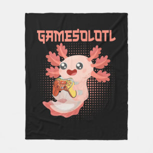 Manta Polar Gamesolotl Axolotl Video Gamer Gótico Kawaii Paste