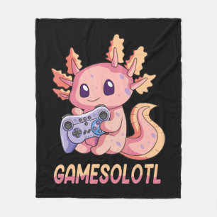 Manta Polar Gamesolotl Axolotl Video Gamer Gótico Kawaii Paste