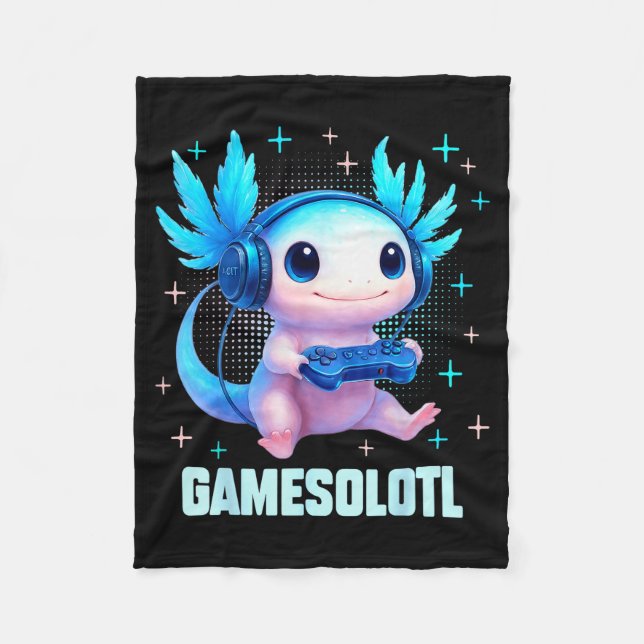 Manta Polar Gamesolotl Axolotl Video Gamer Kawaii Anime Boys T (Anverso)