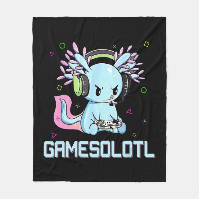 Manta Polar Gamesolotl Cute Axolotl Video Gamer Kawaii Anime B (Anverso)