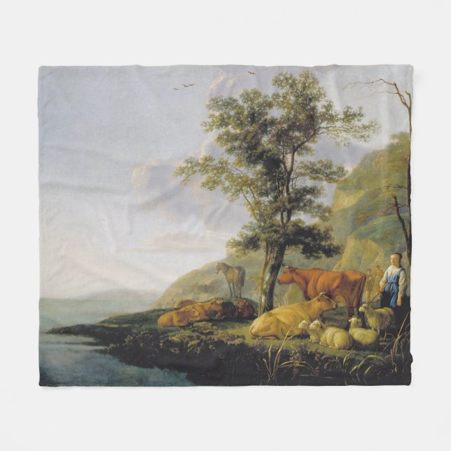 Manta Polar Ganado cerca de un río Aelbert Cuyp (Frente (Horizontal))
