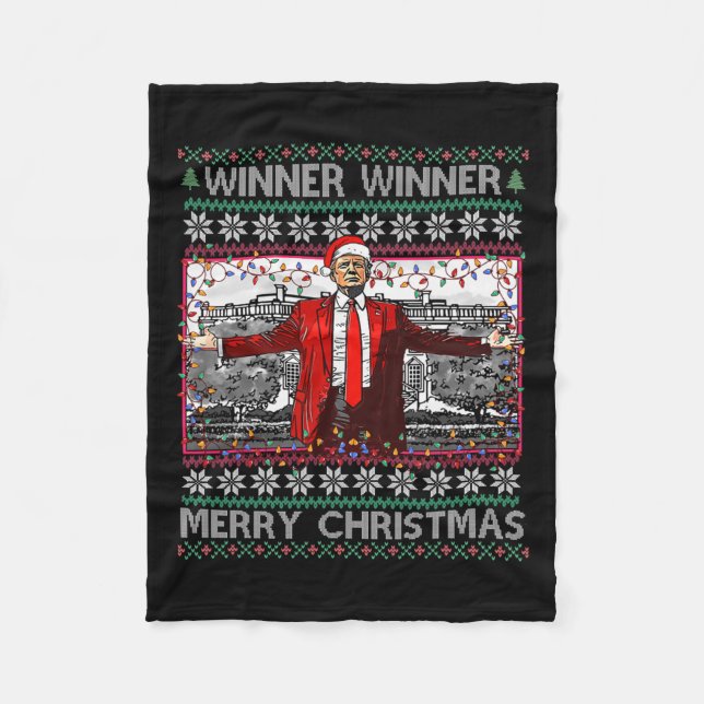 Manta Polar Ganador Feliz Navidad Gracioso Santa Trump 20 (Anverso)