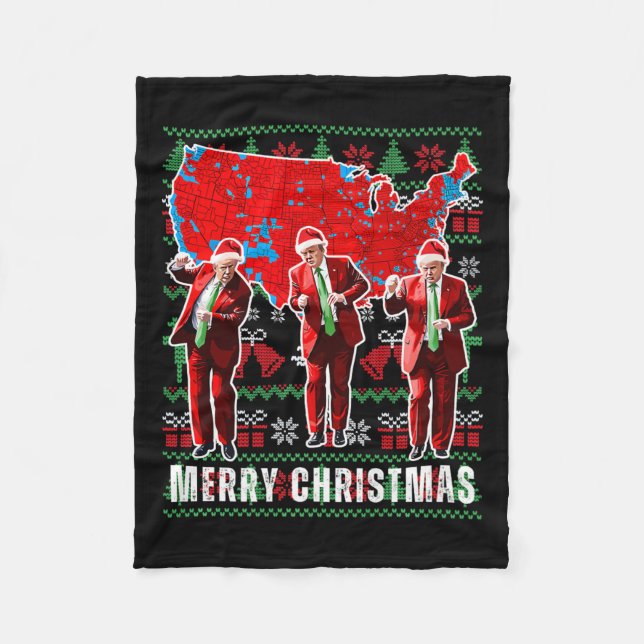 Manta Polar Ganador Navidad cena Santa Trump fea sw (Anverso)