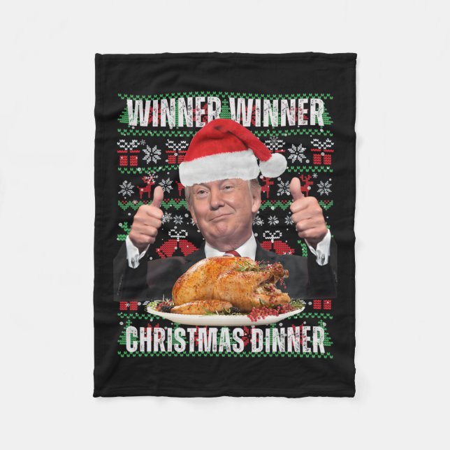 Manta Polar Ganador Navidades Cena Humor gracioso Trump X (Anverso)